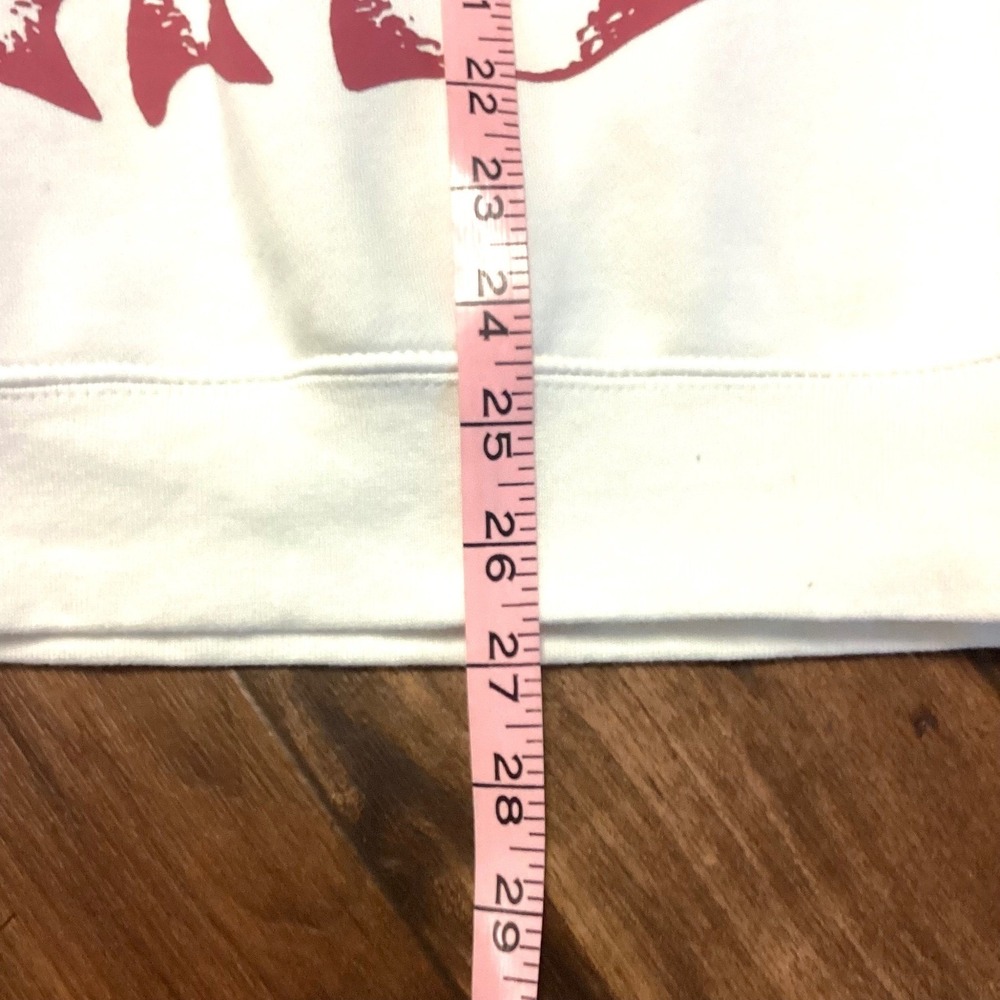 Market UO Exclusive Life Cycle Crew Neck Sweatshirt Cream Floral Sleeve Med Y2K - Picture 7 of 10